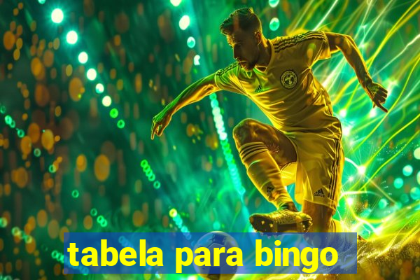 tabela para bingo