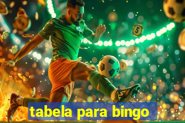 tabela para bingo